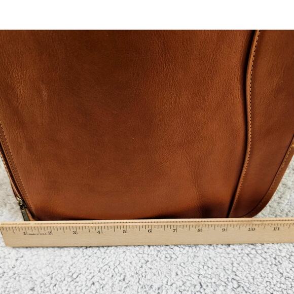 Clava American Leather Gusset Laptop Messenger Style Bag Case Brown 13x10x5 Vtg - Picture 11 of 13